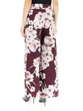 RINASCIMENTO Pantaloni Baci bosel fantasia floreale ROSSO BORDEAUX