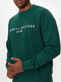 TOMMY H U COL Felpa girocollo logo verde