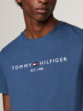 TOMMY H U COL T-shirt Tommy logo azzurro