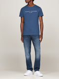 TOMMY H U COL T-shirt Tommy logo azzurro