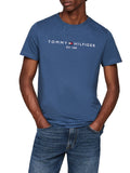 TOMMY H U COL T-shirt Tommy logo azzurro