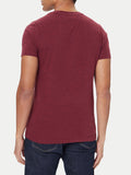 TOMMY H U COL T-shirt logo rosso