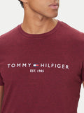 TOMMY H U COL T-shirt logo rosso