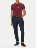 TOMMY H U COL T-shirt logo rosso