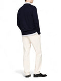 TOMMY H U COL Maglioncino a v in misto cashmere e cotone blu
