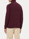 TOMMY H U COL Maglione collo alto in cotone e cashmere BORGOGNA