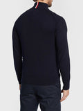 TOMMY H U COL Maglione collo alto mezza zip blu