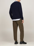 TOMMY H U COL Maglia Lambswool girocollo blu