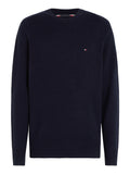 TOMMY H U COL Maglia Lambswool girocollo blu