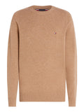 TOMMY H U COL Maglia Lambswool girocollo beige