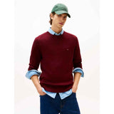 TOMMY H U COL Maglia Lambswool girocollo BORGOGNA
