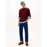 TOMMY H U COL Maglia Lambswool girocollo BORGOGNA