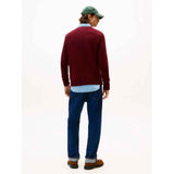 TOMMY H U COL Maglia Lambswool girocollo BORGOGNA