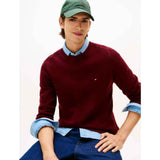 TOMMY H U COL Maglia Lambswool girocollo BORGOGNA