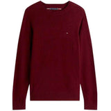 TOMMY H U COL Maglia Lambswool girocollo BORGOGNA
