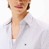 TOMMY H U COL Camicia core hairline in popeline di cotone B.CO/BLU