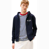 TOMMY H U PRE Felpa cappuccio Hilfiger stacked hooded zip blu