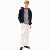 TOMMY H U PRE Felpa cappuccio Hilfiger stacked hooded zip blu
