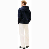 TOMMY H U PRE Felpa cappuccio Hilfiger stacked hooded zip blu