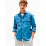 TOMMY H U PRE Camicia lightweight denim BLU CHIARO