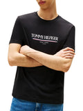 TOMMY H U PRE T-shirt brand love hilfiger nero