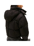 TOMMY J D COL Piumino cappuccio Alaska cropped nero