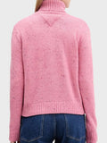 TOMMY J D COL Maglione collo alto logo rosa