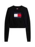 TOMMY J D COL Maglioncino sparkle flag logo nero