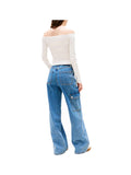 TOMMY J D PRE Top asimmetrico slim essential bianco