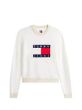 TOMMY J D PRE Maglioncino colourblock bandiera logo bianco