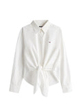 TOMMY J D PRE Camicia con fiocco sul davanti bianco