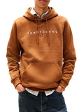 TOMMY J U COL Felpa regular linear logo nocciola