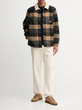 TOMMY J U COL Giacca camicia check teddy oversize nero