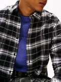 TOMMY J U COL Camicia in flanella a quadri scozzesi nero