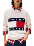 Maglioncino regular melange bandiera Tommy