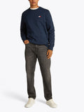 TOMMY J U PRE Felpa regular badge girocollo NAVY