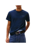 TOMMY J U PRE T-shirt slim linear logo NAVY