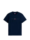 TOMMY J U PRE T-shirt regular flag linear logo NAVY