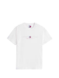 TOMMY J U PRE T-shirt regular flag linear logo bianco