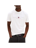 TOMMY J U PRE T-shirt regular flag linear logo bianco