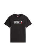TOMMY J U PRE T-shirt regular tommy dna flag nero