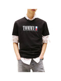 TOMMY J U PRE T-shirt regular tommy dna flag nero