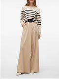 VERO MODA Pullover Saba a righe BEIGE/NERO