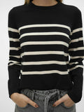 VERO MODA Maglioncino a righe Saba NERO/BEIGE