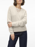 VERO MODA Maglione VMPUFF pullover bouclè panna