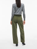 VILA Jeans vita alta palazzo pocket wide leg VICAZO VERDE MILITARE