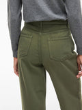 VILA Jeans vita alta palazzo pocket wide leg VICAZO VERDE MILITARE