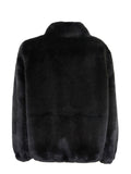YES-ZEE D Ecopelliccia collo alto nero
