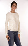 YES-ZEE D Maglioncino girocollo fantasia zebra beige