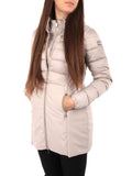 YES-ZEE D Cappotto donna trapuntato con finto gilet staccabile beige